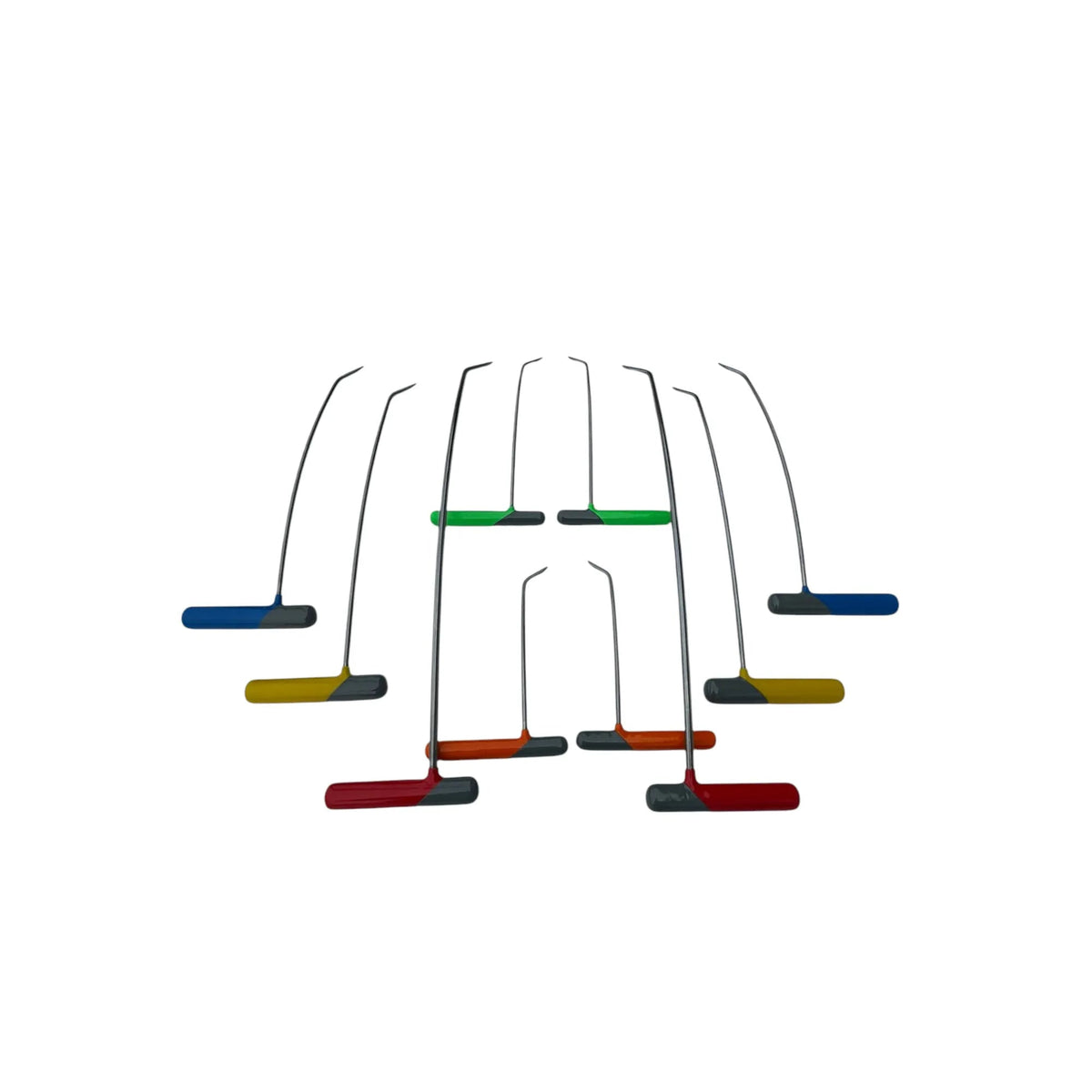 10 - Piece Sharp Tip Single Bend Left & Right Steel Rods - DoctorPdrTools