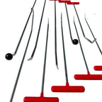 10 Pieces White Steel Paintless Dent Repair Rod Set with 2 Interchangeable Tips - DoctorPdrTools