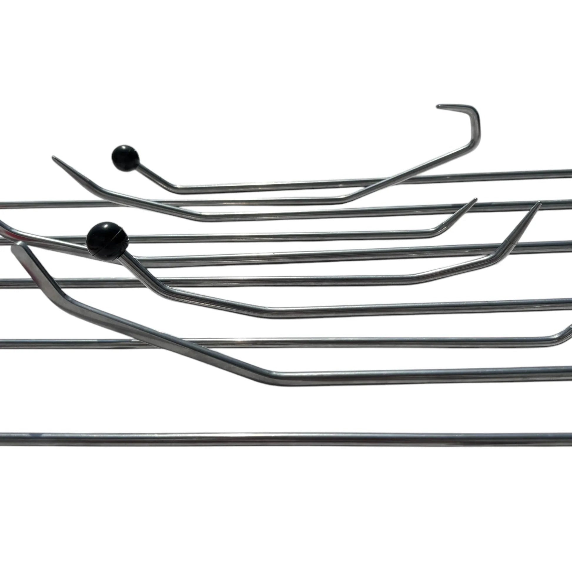 10 Pieces White Steel Paintless Dent Repair Rod Set with 2 Interchangeable Tips - DoctorPdrTools