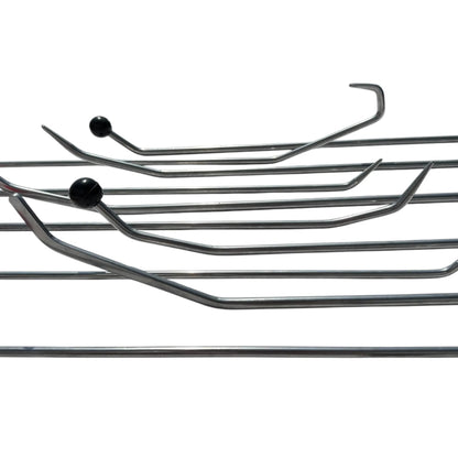 10 Pieces White Steel Paintless Dent Repair Rod Set with 2 Interchangeable Tips - DoctorPdrTools