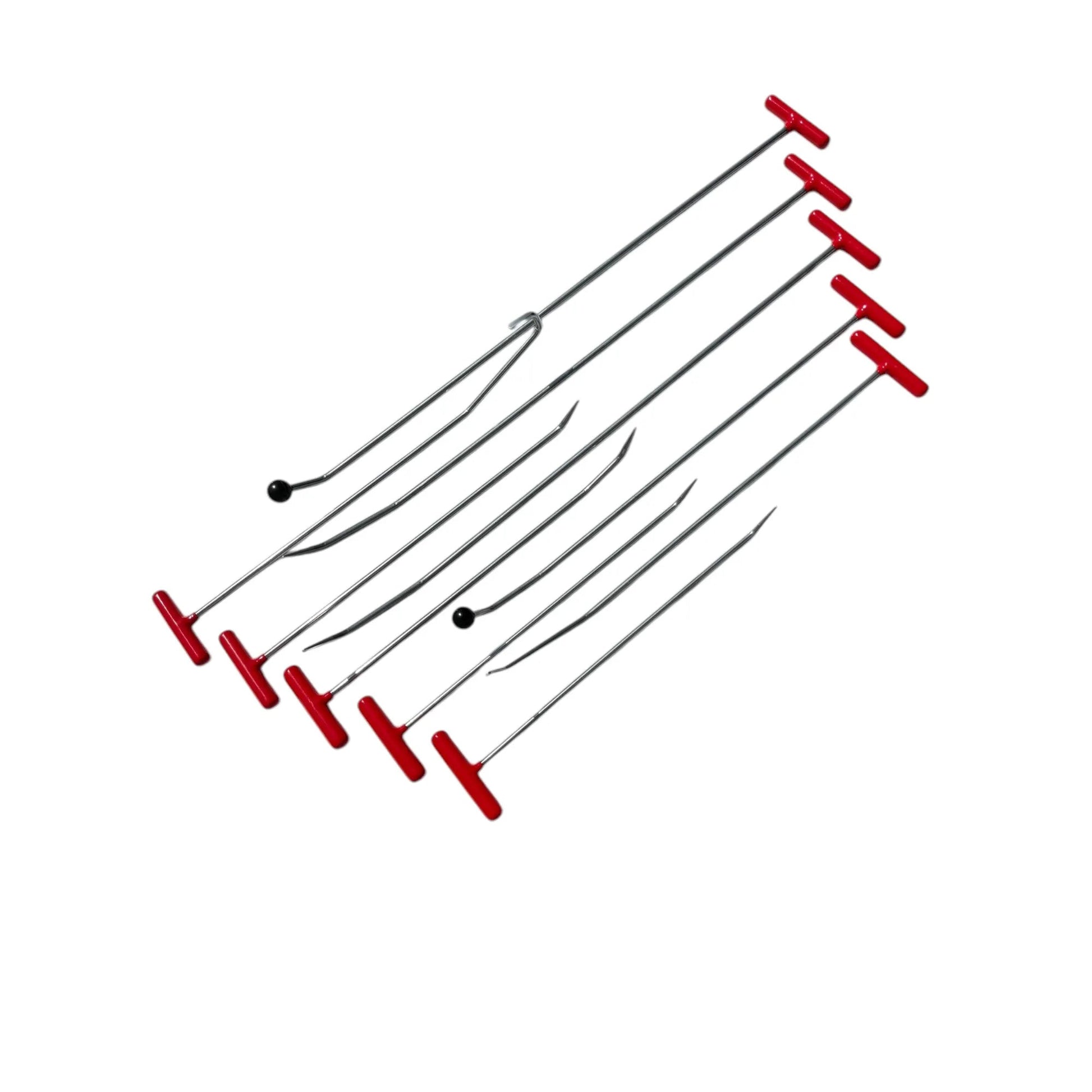 10 Pieces White Steel Paintless Dent Repair Rod Set with 2 Interchangeable Tips - DoctorPdrTools