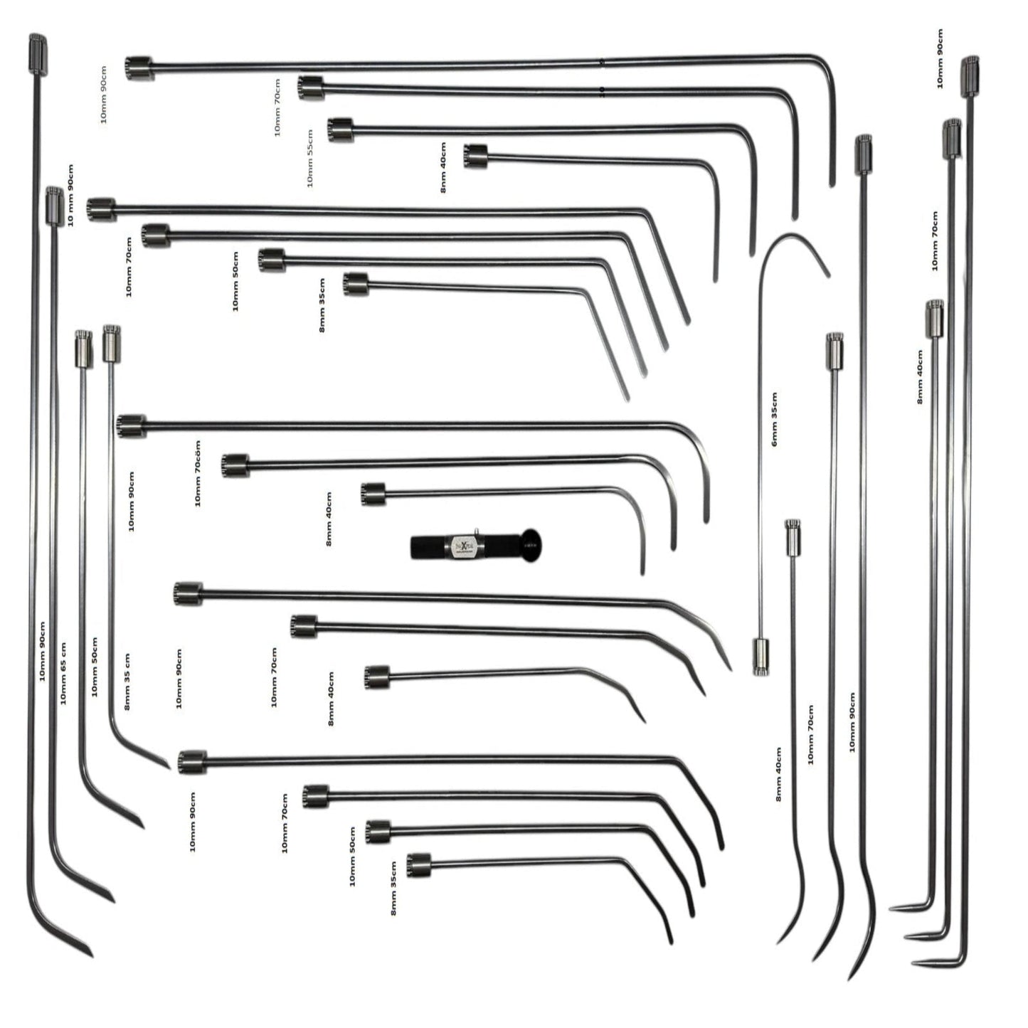 29 Pcs 360° Rotatable Pdr Steel Rods Set - Rust - Resistant Dent Removal Rods - Tiran Edition - DoctorPdrTools