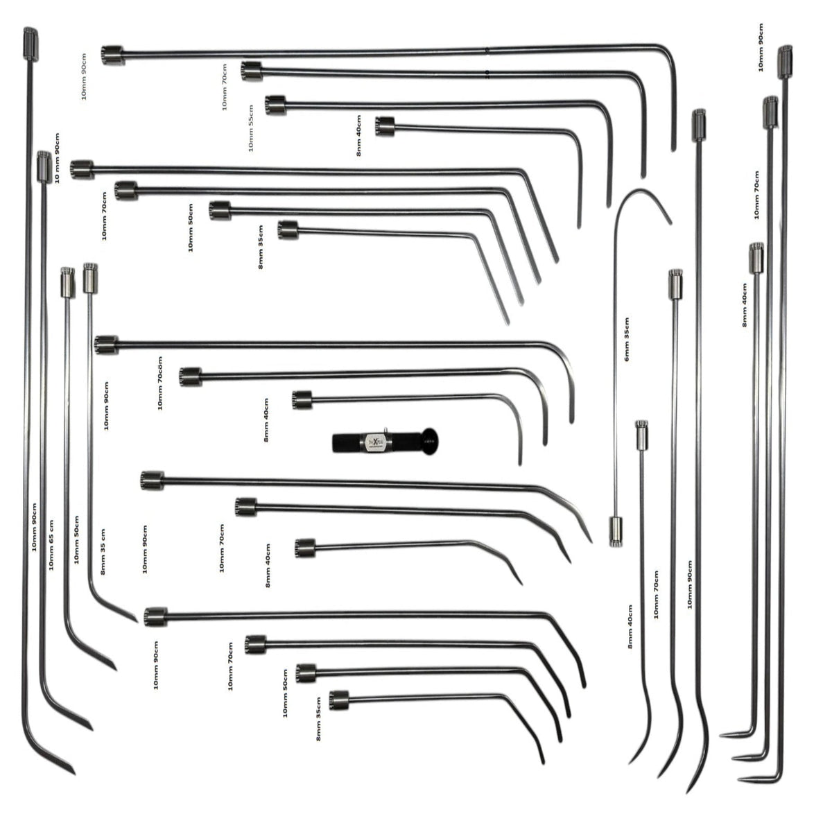 29 Pcs 360° Rotatable Pdr Steel Rods Set - Rust - Resistant Dent Removal Rods - Tiran Edition - DoctorPdrTools