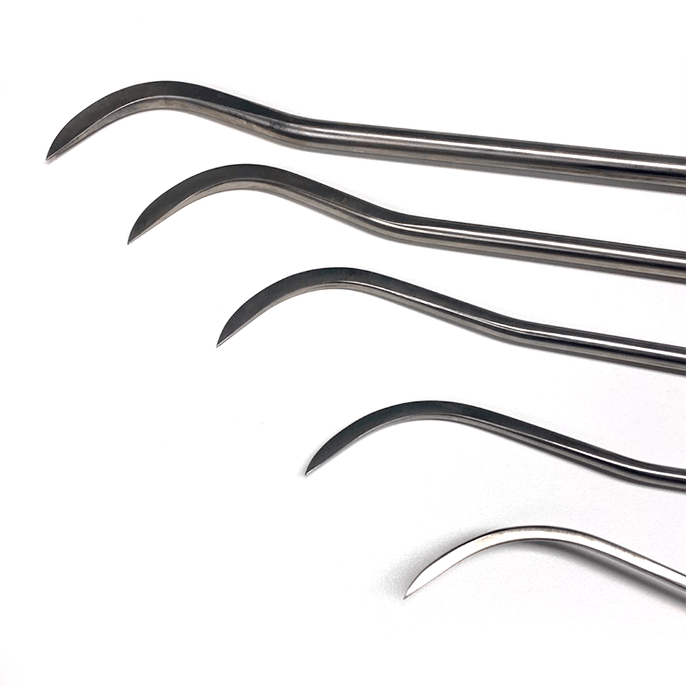 5 - Piece Sharp Tip Single Bend White Steel Rods - DoctorPdrTools