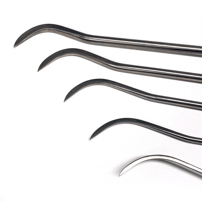 5 - Piece Sharp Tip Single Bend White Steel Rods - DoctorPdrTools