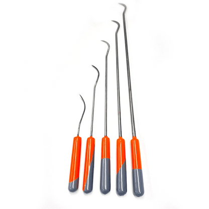 5 - Piece Sharp Tip Single Bend White Steel Rods - DoctorPdrTools