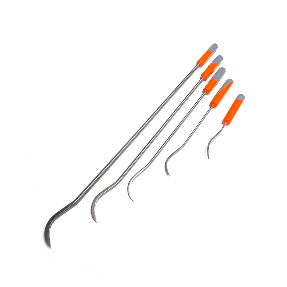5 - Piece Sharp Tip Single Bend White Steel Rods - DoctorPdrTools