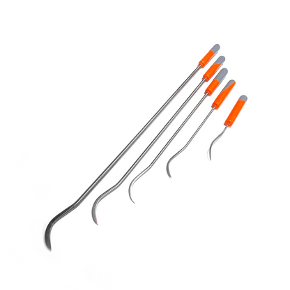 5 - Piece Sharp Tip Single Bend White Steel Rods - DoctorPdrTools