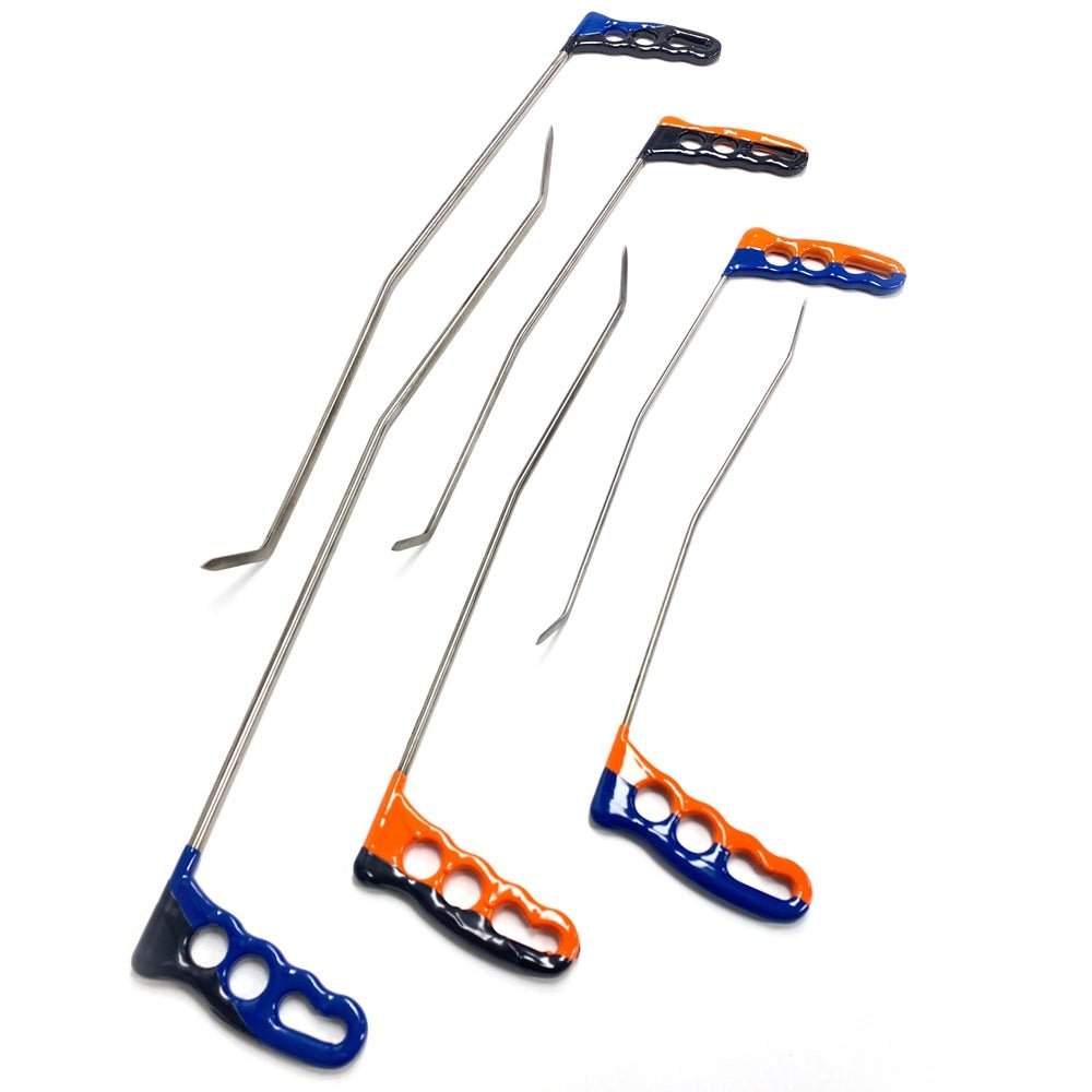 6 - Piece Sharp Tip Double Bend Left & Right Steel PDR Rods - DoctorPdrTools