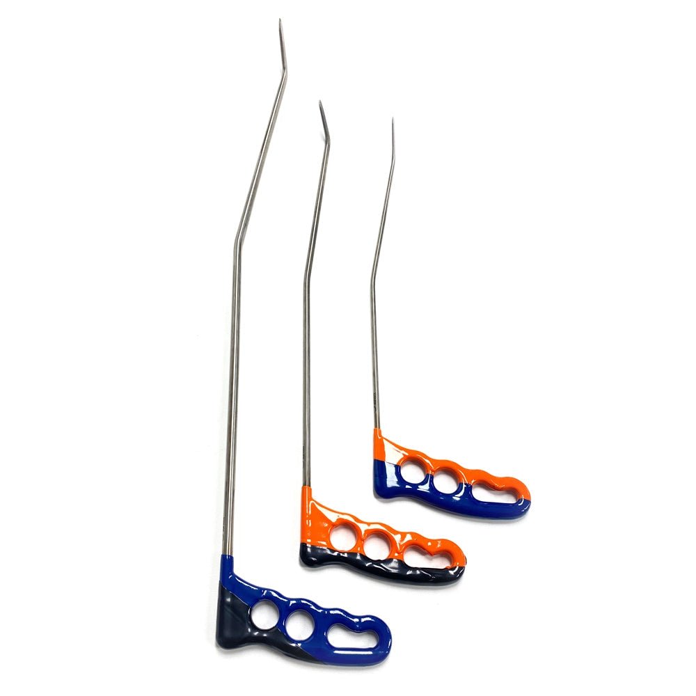 6 - Piece Sharp Tip Double Bend Left & Right Steel PDR Rods - DoctorPdrTools