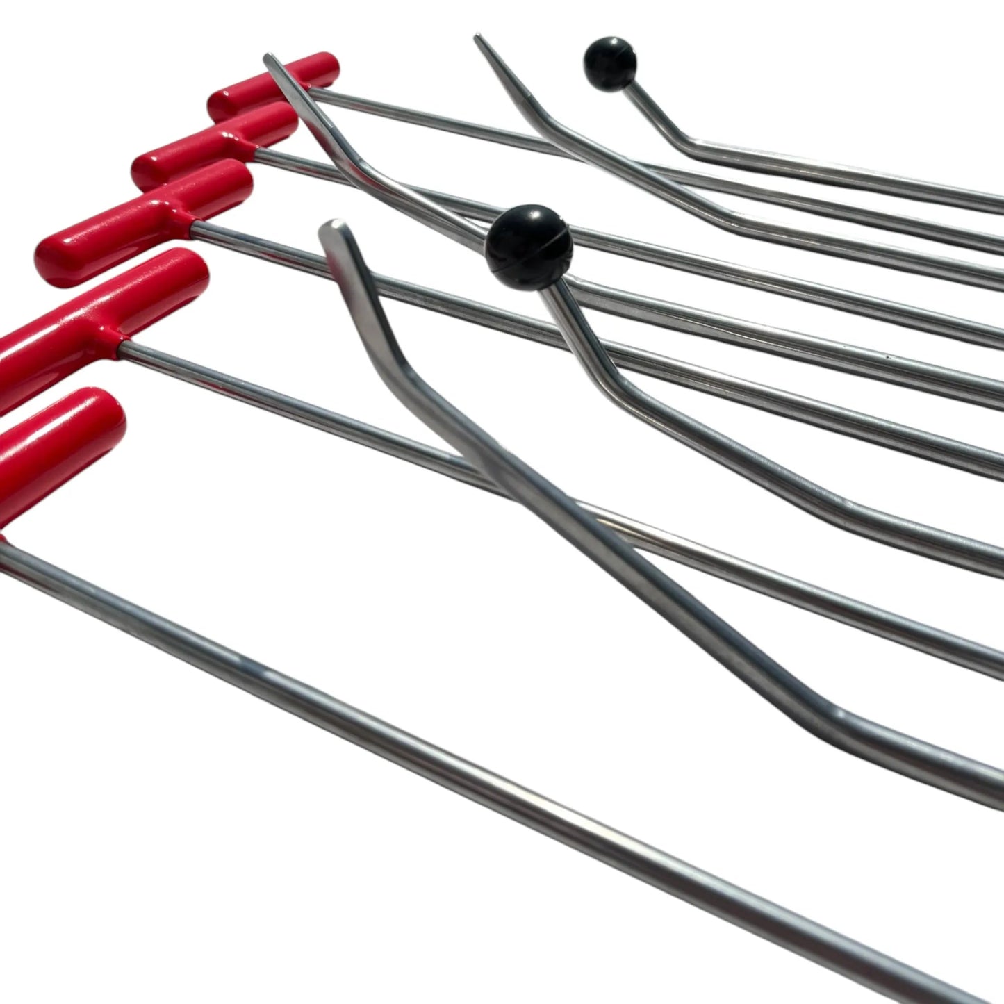 Arklow Edition 10 Pieces White Steel Paintless Dent Repair Rod Set with 2 Interchangeable Tips - DoctorPdrTools