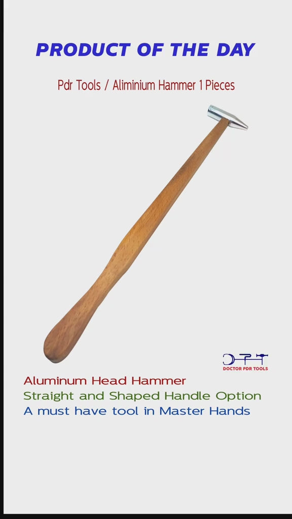 Martillo de golpe plano de aluminio profesional para la reparación de abolladuras sin pintura | Mango de madera