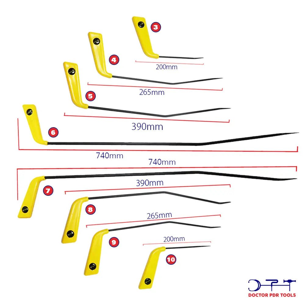 Hook Bar Set 27 Pieces High Carbon Steel High Quality Heat Treated Rods - DoctorPdrTools