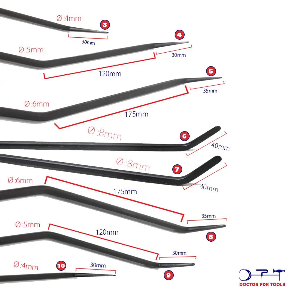 Hook Bar Set 27 Pieces High Carbon Steel High Quality Heat Treated Rods - DoctorPdrTools