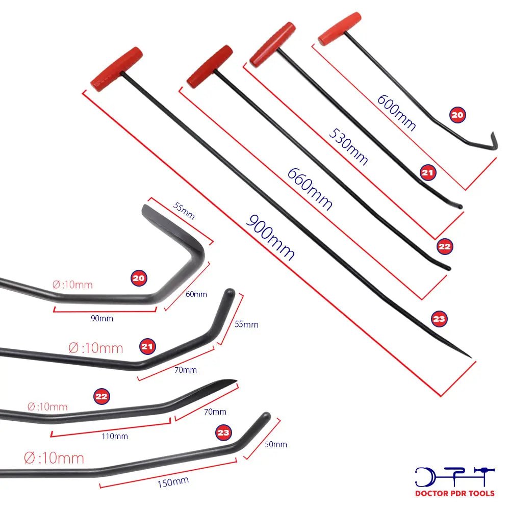 Hook Bar Set 27 Pieces High Carbon Steel High Quality Heat Treated Rods - DoctorPdrTools
