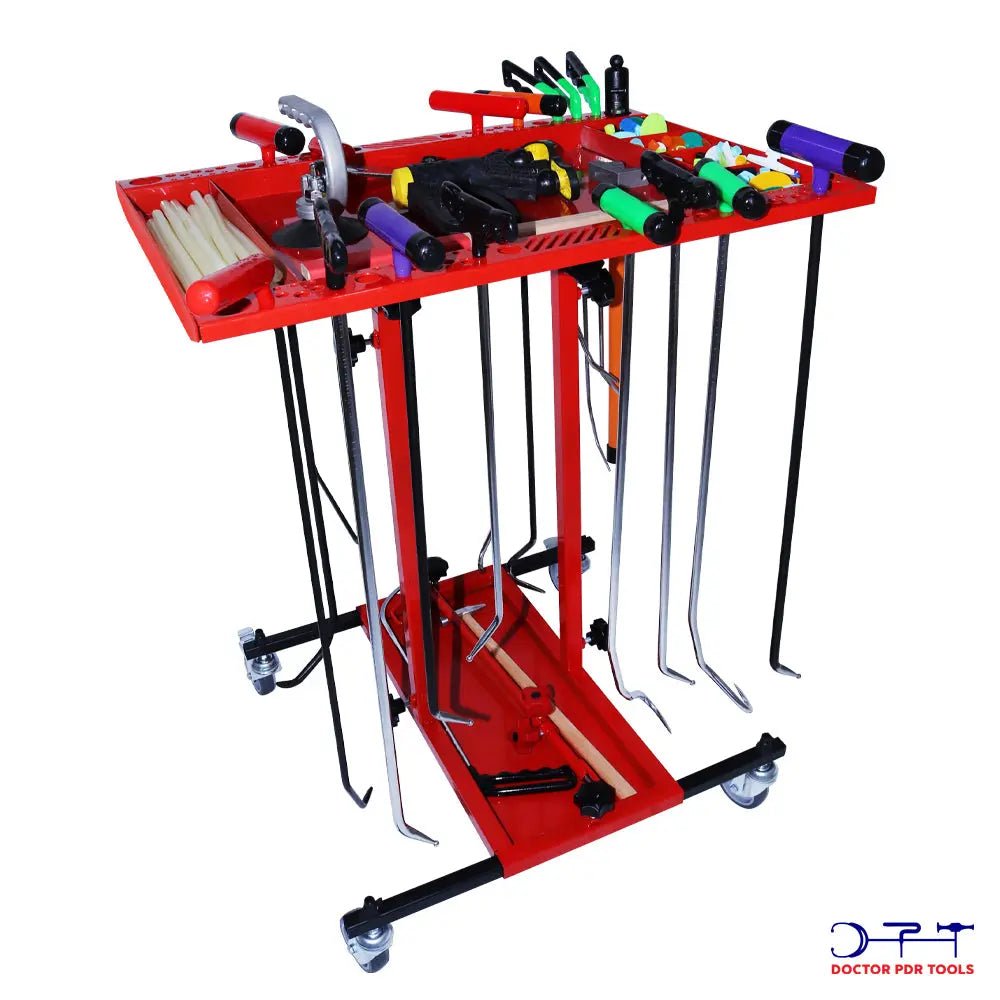 Metal Folding Stand With Wheels For Rods - DoctorPdrTools