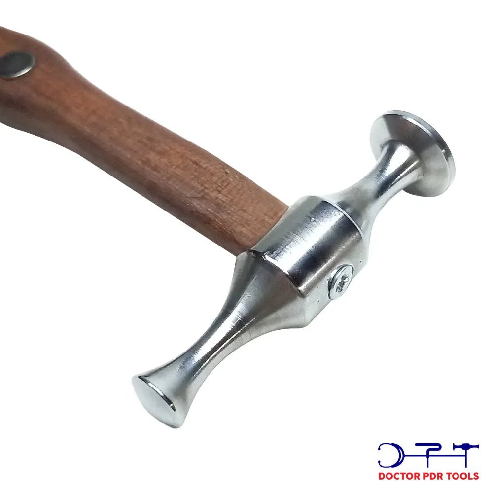 Professional Magnetic Knockdown Hammer for Paintless Dent Repair | Steel with Wooden Handle - DoctorPdrTools