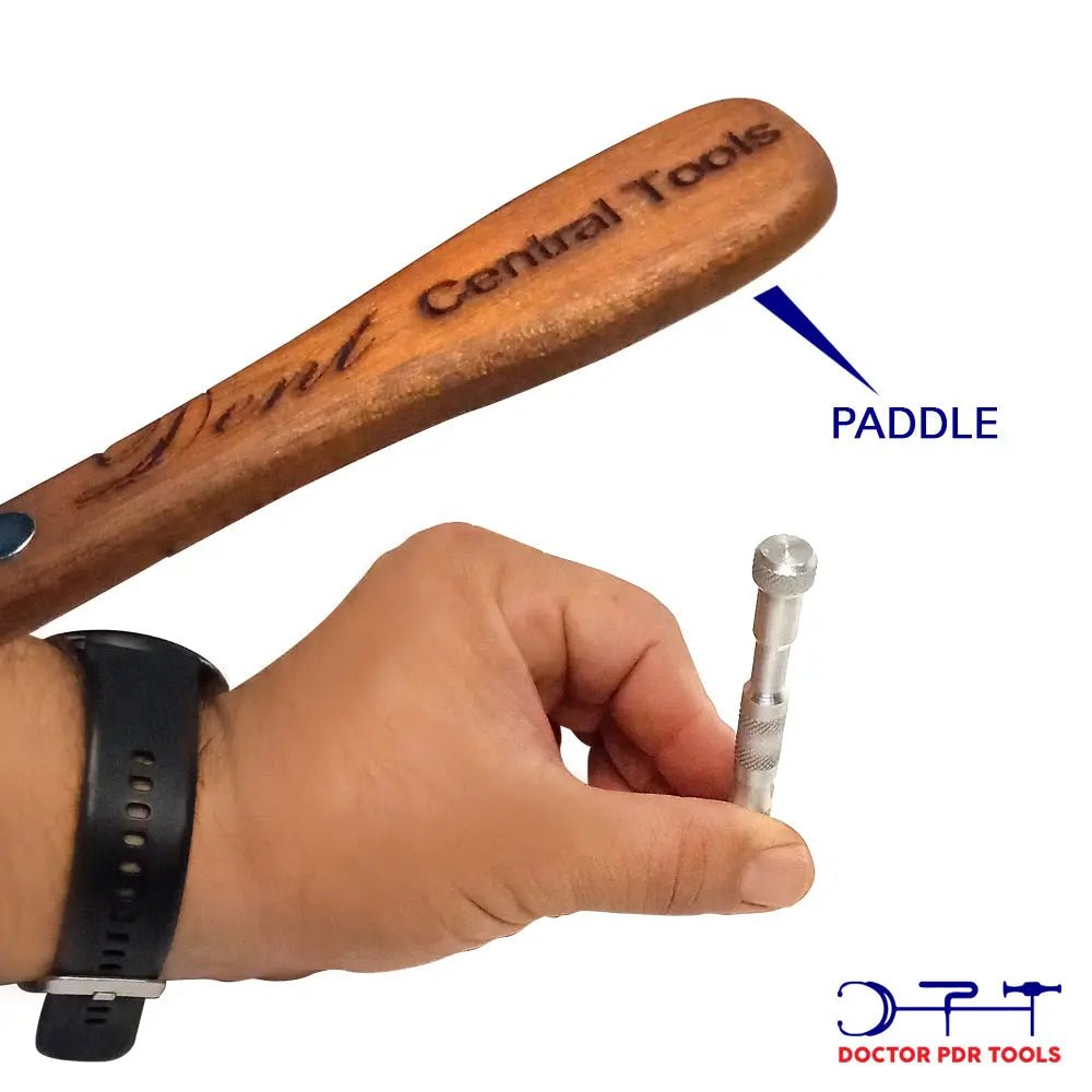 Professional Magnetic Knockdown Hammer for Paintless Dent Repair | Steel with Wooden Handle - DoctorPdrTools